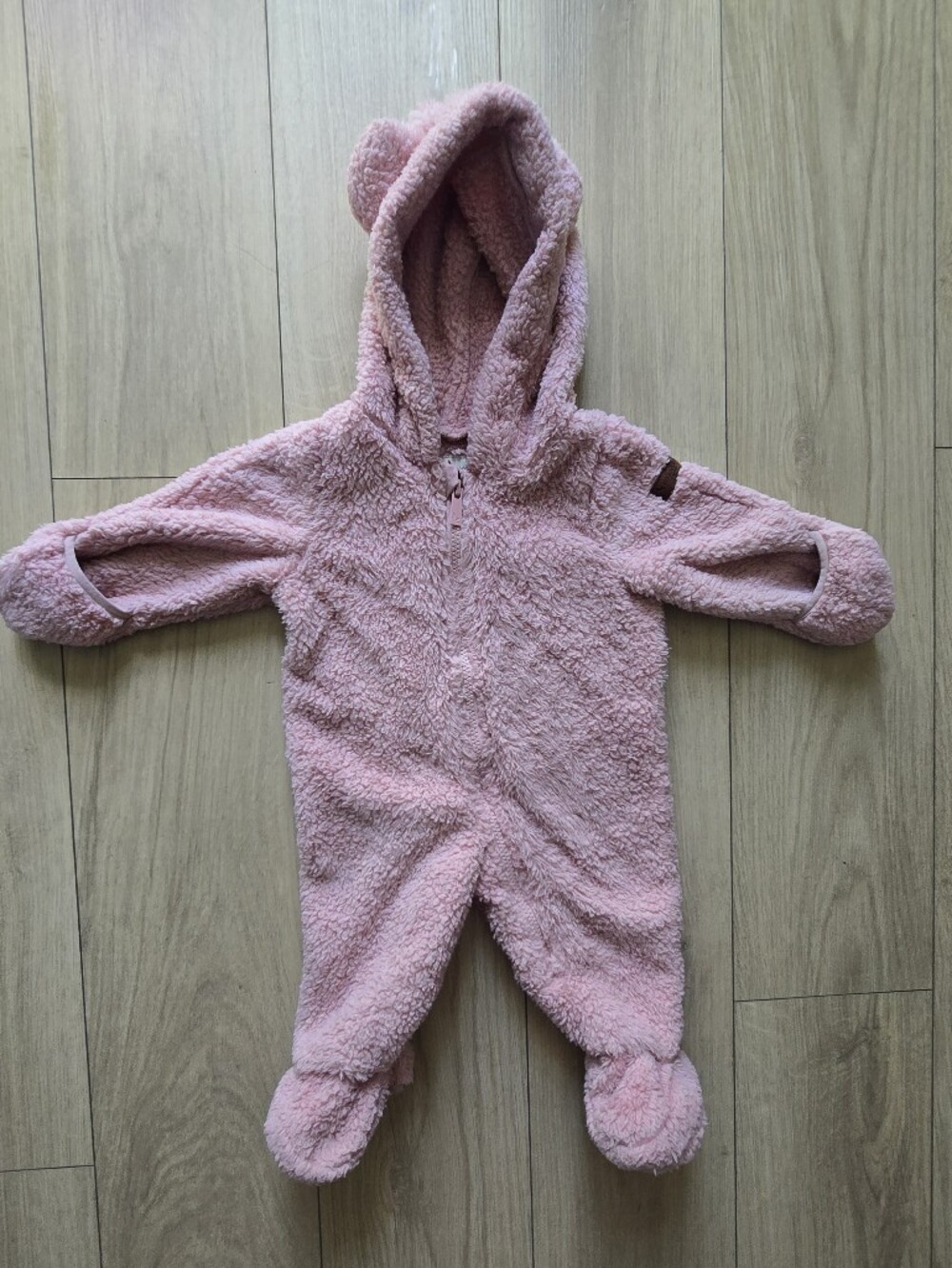 Koolaburra By Ugg Plush Pink Hooded Footed Baby One-Piece Bunting